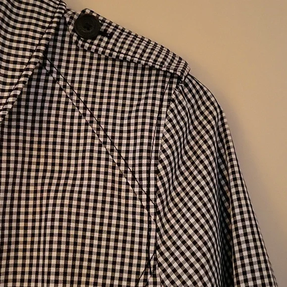 Lands End Black and White Checker Raincoat - Picture 3 of 8